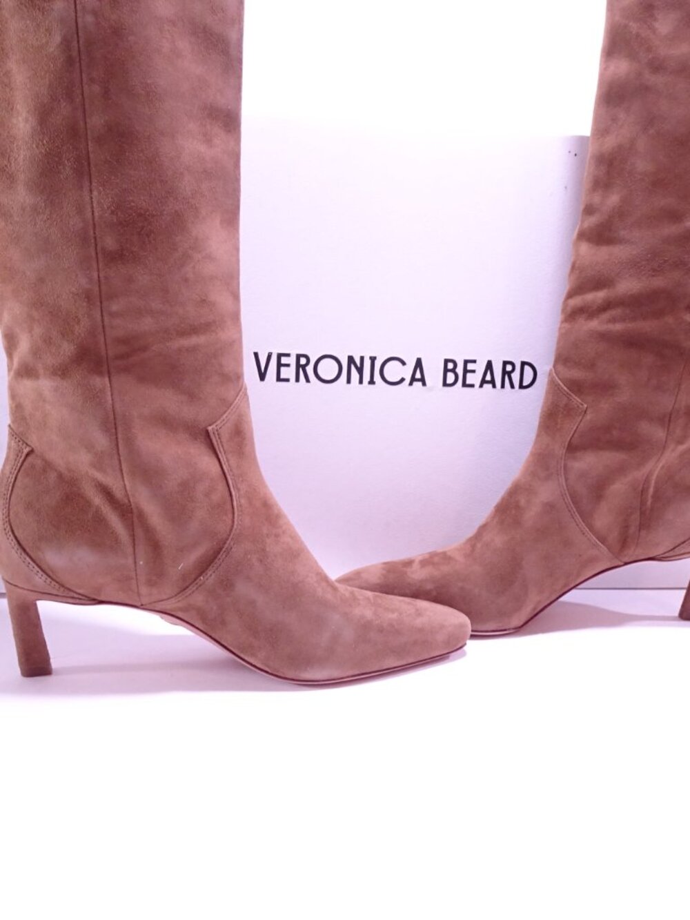 Veronica Beard Kinna Tall Boot Suede Knee-High Boot Hazelwood 7.5 NIB 798 IRRG - Picture 6 of 8